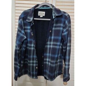 Orvis Shacket Mens XL Blue Fleece Lined Outdoor Camping Fall
